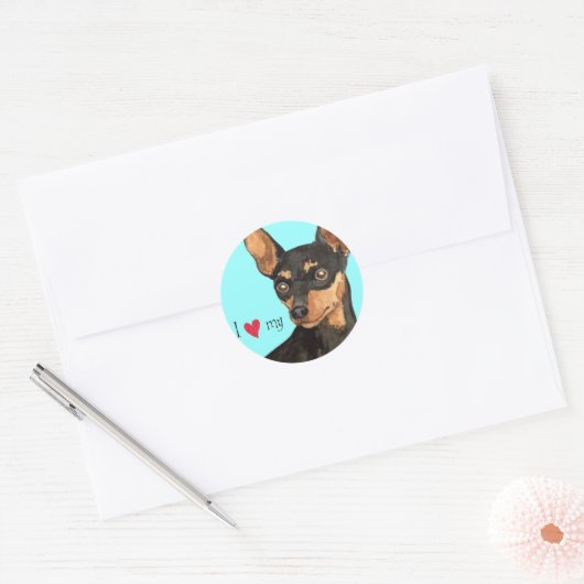 Sticker Rond J'aime mon menton (Enveloppe)