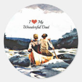 Sticker Rond J'Aime Mon Merveilleux Père, (Devant)