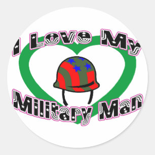 Sticker Rond J'aime mon militaire