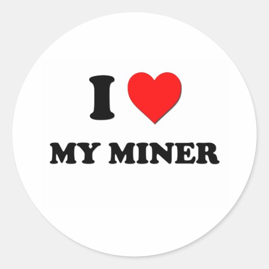 Sticker Rond J'aime Mon Miner (Devant)