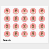 Sticker Rond J'Aime Mon Miniature Pinscher (Feuille)