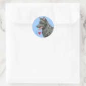 Sticker Rond J'aime mon Mudi (Sac)