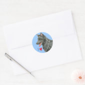 Sticker Rond J'aime mon Mudi (Enveloppe)