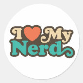 Sticker Rond J'aime mon Nerd (Devant)