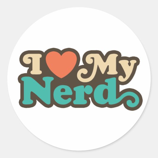 Sticker Rond J'aime mon Nerd (Devant)