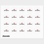 Sticker Rond J'aime mon neveu (Feuille)