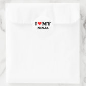 Sticker Rond J'Aime Mon Ninja (Sac)