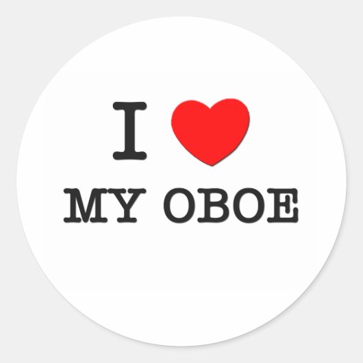 Sticker Rond J'Aime Mon Oboe (Devant)