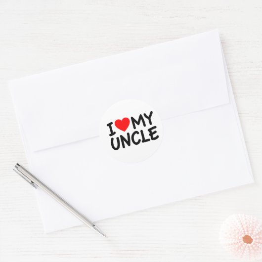 Sticker Rond J'aime mon oncle (Enveloppe)