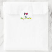 Sticker Rond J'Aime Mon Oncle Gay (Sac)