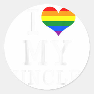 Sticker Rond J'Aime Mon Oncle Gay