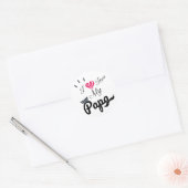 Sticker Rond J'aime mon papa design (Enveloppe)