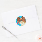 Sticker Rond J'aime mon papillon (Enveloppe)