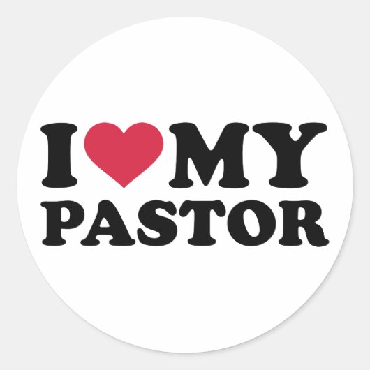 Sticker Rond J'aime mon Pasteur (Devant)