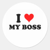 Sticker Rond J'Aime Mon Patron (Devant)