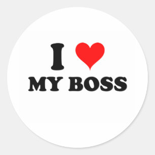 Sticker Rond J'Aime Mon Patron