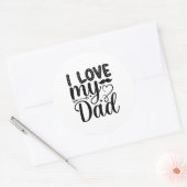Sticker Rond J'aime mon père (Enveloppe)