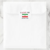 Sticker Rond J'aime mon père iranien (Sac)