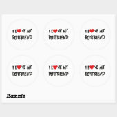 STICKER ROND J'AIME MON PETIT AMI (Feuille)
