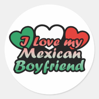 Sticker Rond J'aime mon petit ami mexicain