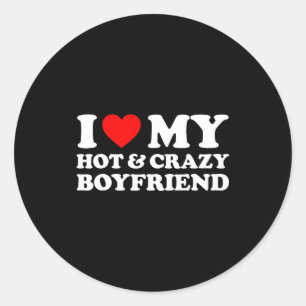 Sticker Rond J'aime mon petit ami super chaud fou Je suis amour