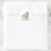 Sticker Rond J'Aime Mon Petit Chien Blanc - Pekingese ! (Sac)