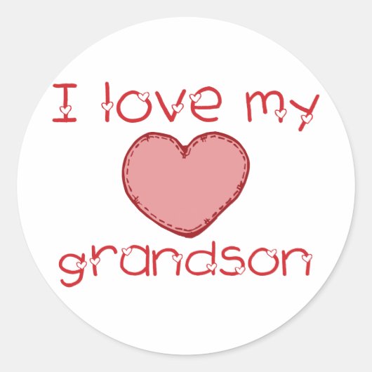 Sticker Rond J'aime mon petit-fils (Devant)