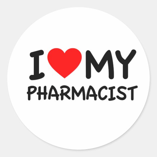 Sticker Rond J'aime mon pharmacien (Devant)