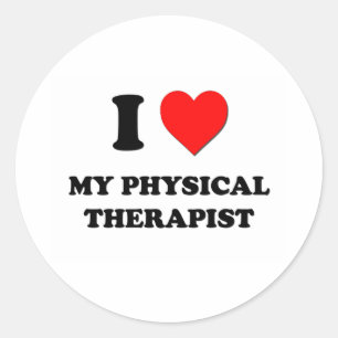 Sticker Rond J'aime mon physiothérapeute