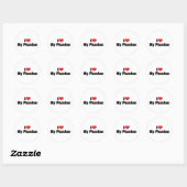 Sticker Rond J'aime mon plombier (Feuille)