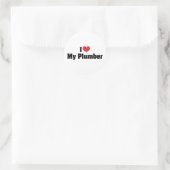 Sticker Rond J'aime mon plombier (Sac)