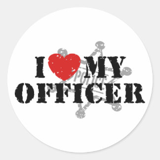 Sticker Rond J'Aime Mon Policier