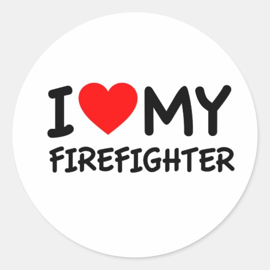 Sticker Rond J'aime mon pompier (Devant)