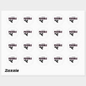 Sticker Rond J'Aime Mon Poodle Noir (Feuille)