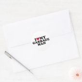 Sticker Rond J'aime mon poubelle (Enveloppe)