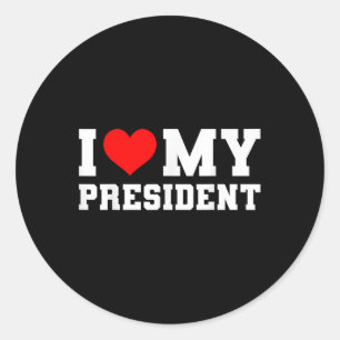 Sticker Rond J'Aime Mon Président Donald Trump 2024 J'Aime Mon