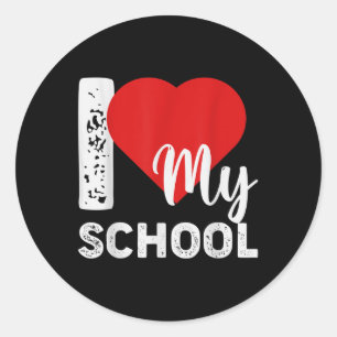 Sticker Rond J'aime mon professeur d'école Premier jour de rent