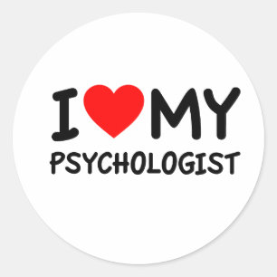 Sticker Rond J'aime mon psychologue