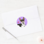 Sticker Rond J'aime mon Rat Terrier (Enveloppe)