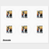 Sticker Rond j'aime mon rat terrier, mode chien sur (Feuille)