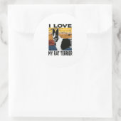 Sticker Rond j'aime mon rat terrier, mode chien sur (Sac)
