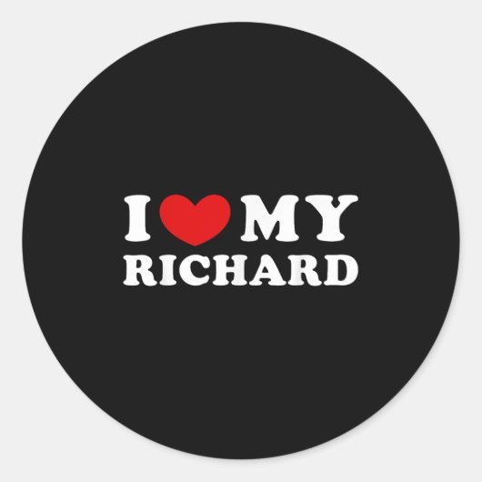 Sticker Rond J'Aime Mon Richard, J'Aime Mon Richard (Devant)