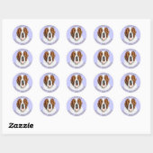 Sticker Rond J'aime mon Saint Bernard (Feuille)