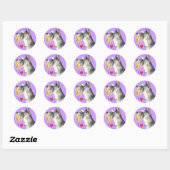 Sticker Rond J'aime mon Schnauzer miniature (Feuille)