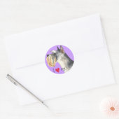 Sticker Rond J'aime mon Schnauzer miniature (Enveloppe)