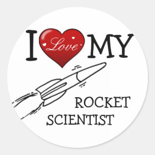 Sticker Rond J'aime mon scientifique de Rocket