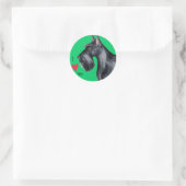 Sticker Rond J'aime mon Scottie (Sac)