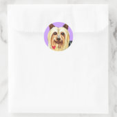 Sticker Rond J'aime mon Silky Terrier (Sac)