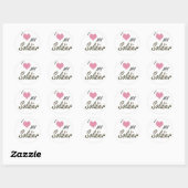 Sticker Rond J'aime mon soldat (Feuille)