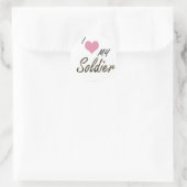 Sticker Rond J'aime mon soldat (Sac)